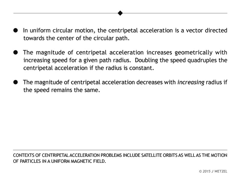 Main points for uniform circular motion in kinematics