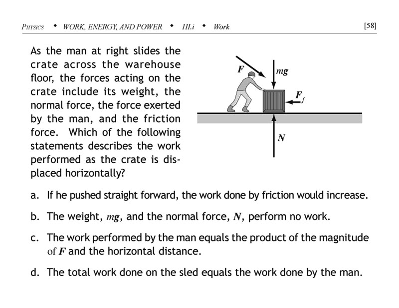 Mechanical work problem pushing a crate across a warehouse floor