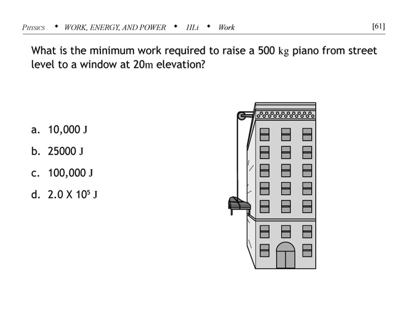 Work & energy problem involving lifting a piano against gravity