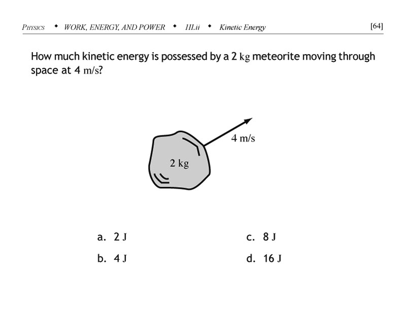 Kinetic energy problem involving a meteorite