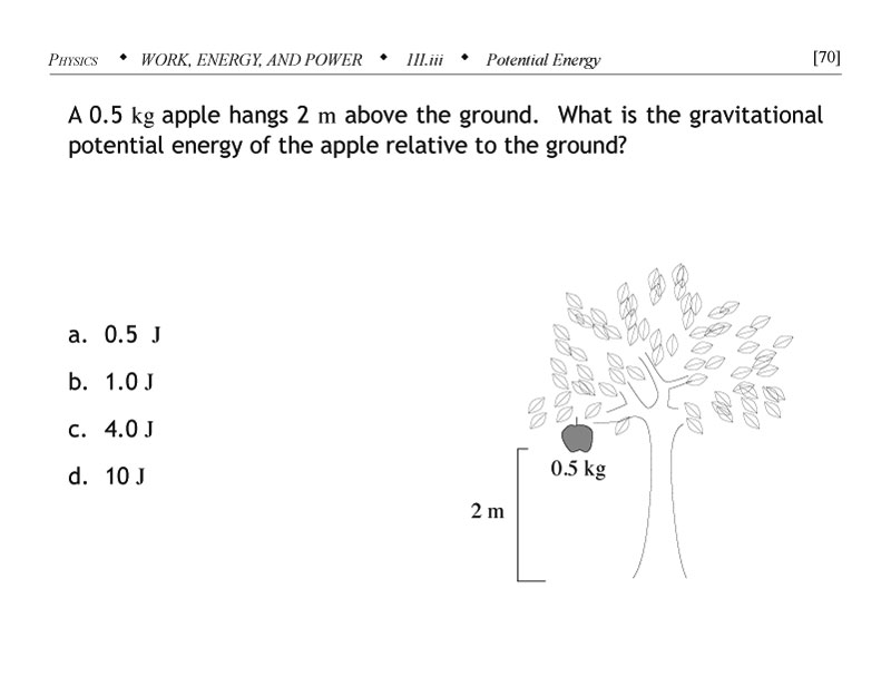 Potential energy apple problem