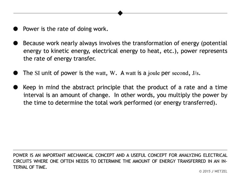 Main points for power