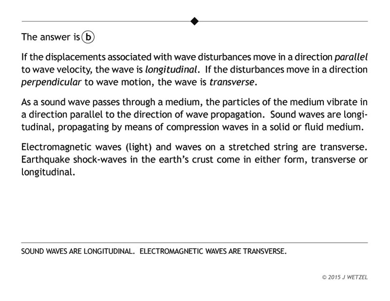 Transverse and longitudinal waves problem explanation