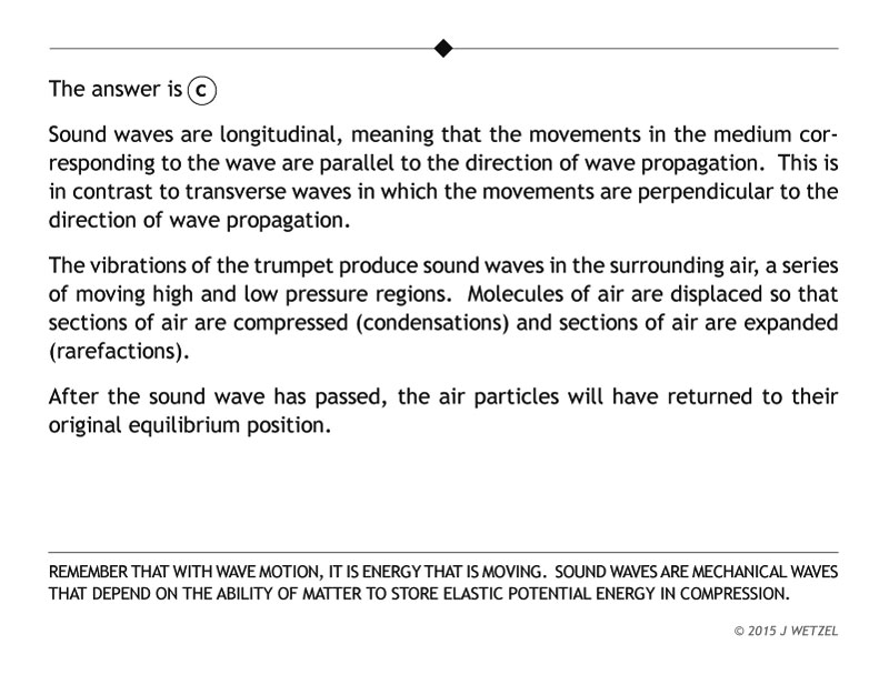 Sound waves multiple choice explanation