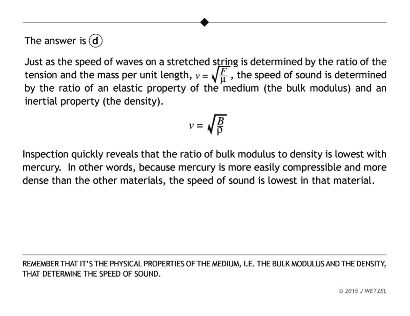 Speed of sound problem explanation