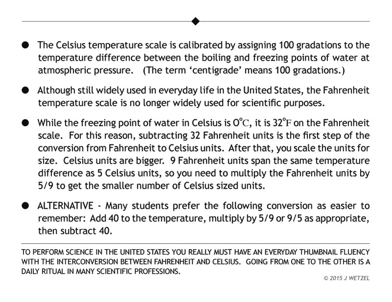 Temperature scales main points