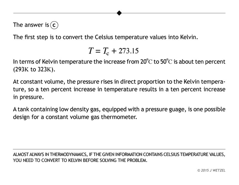 Constant volume problem explanation