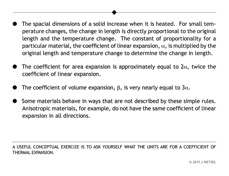 Thermal expansion main points