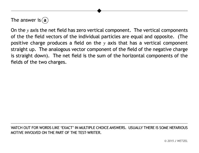 Answer to electric dipole physics problem