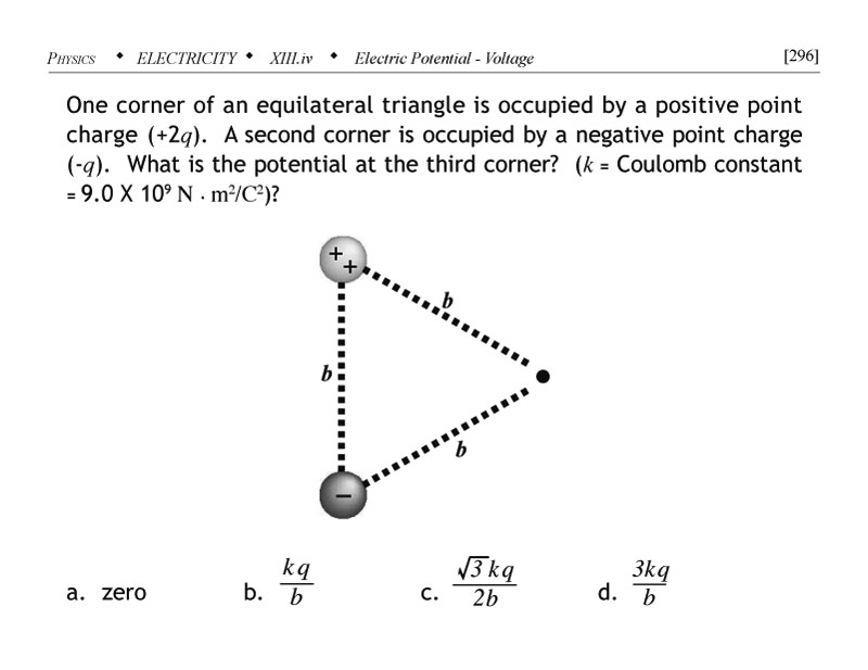 Potential of two point charges problem