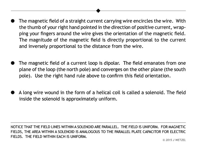 Main points for various magnetic field geometries