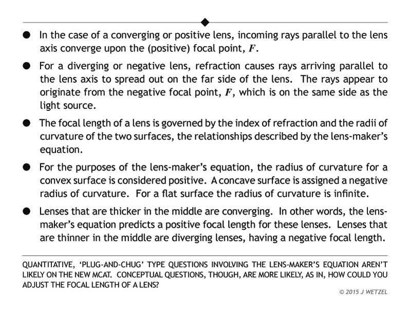 Conceptual points regarding the lens-makers equation