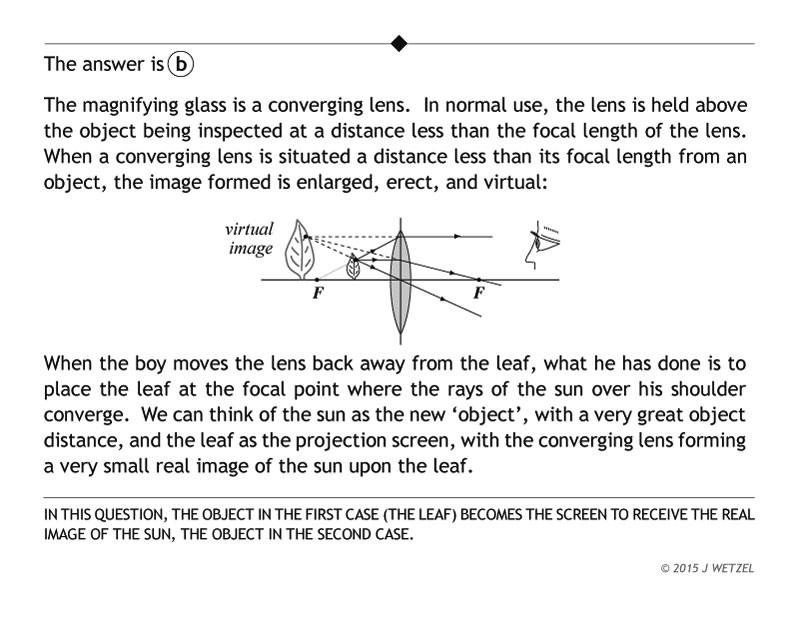 Answer to magnifying glass problem