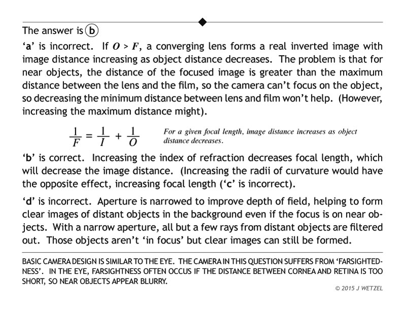 Answer to camera problem