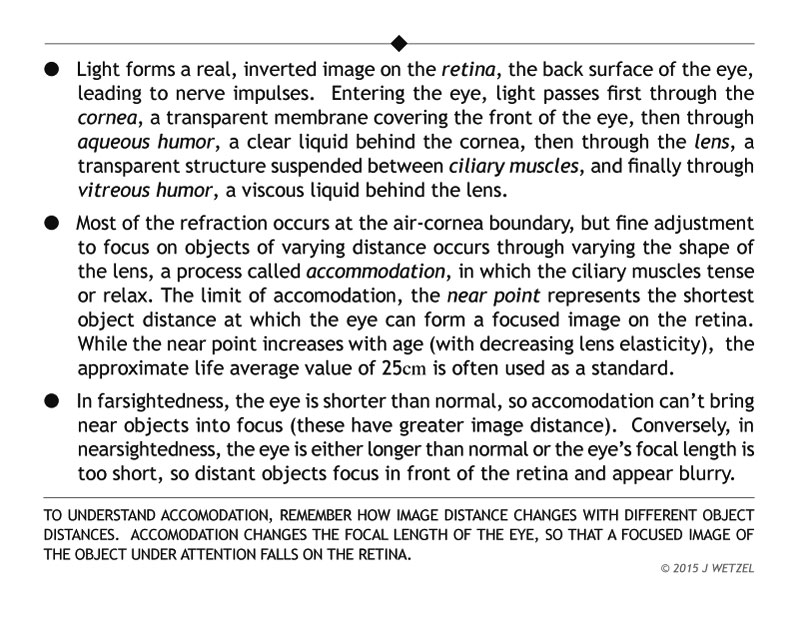 Main ideas for interpreting vision in the context of physics