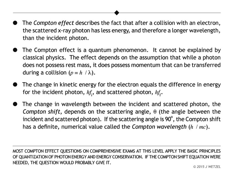 Main ideas for Compton effect