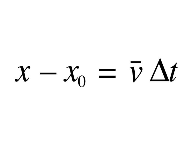 Formula - Displacement is the product of average velocity and time