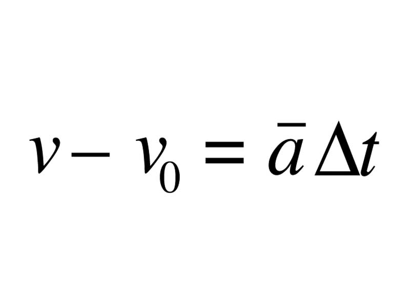 The change in velocity is the product of the average acceleration and time