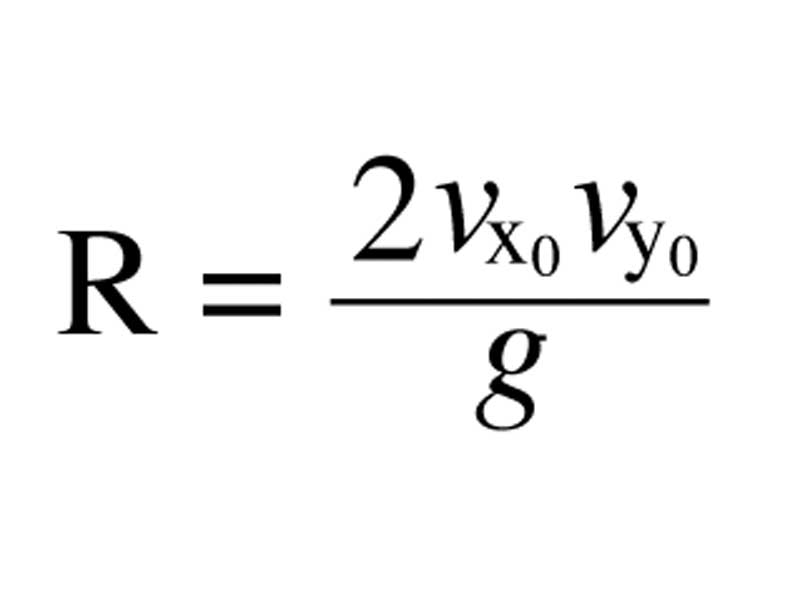 Projectile motion range