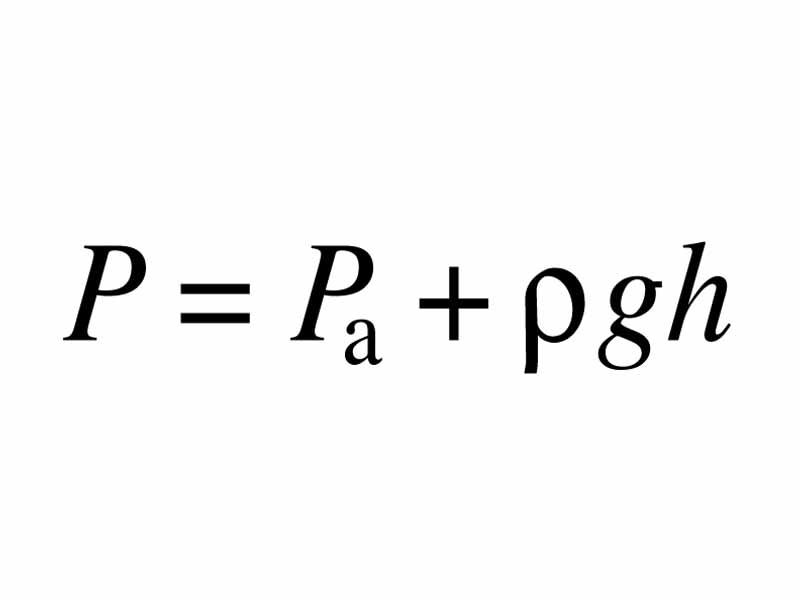 Pressure within a fluid at a given depth