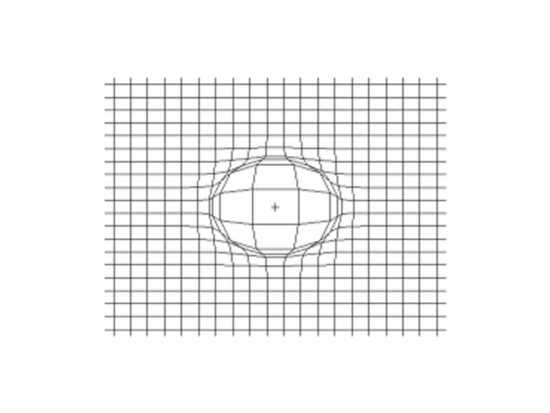 Compressional wave (longitudinal wave: seismic P-wave, sound etc.): 2d representation on a 20×20 grid, with an empirical shape (derivative from a gaussian profile, small attenuation with distance); made with Scilab