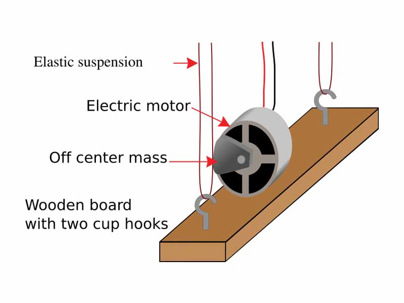 Close-up of the oscillating paddle for a ripple tank