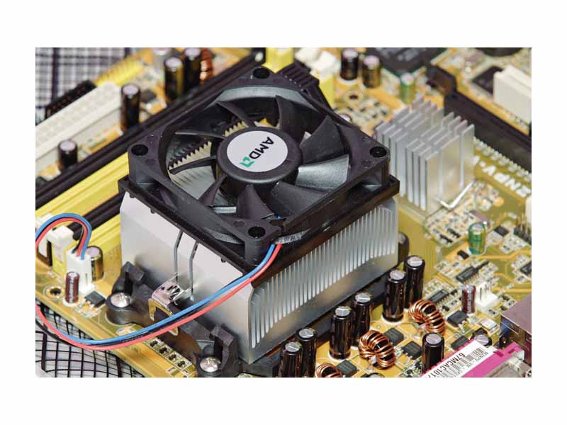 CPU heat sink with fan attached