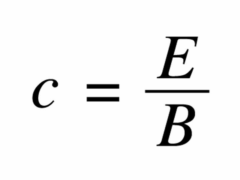 Light speed in terms of electric and magnetic field strengths