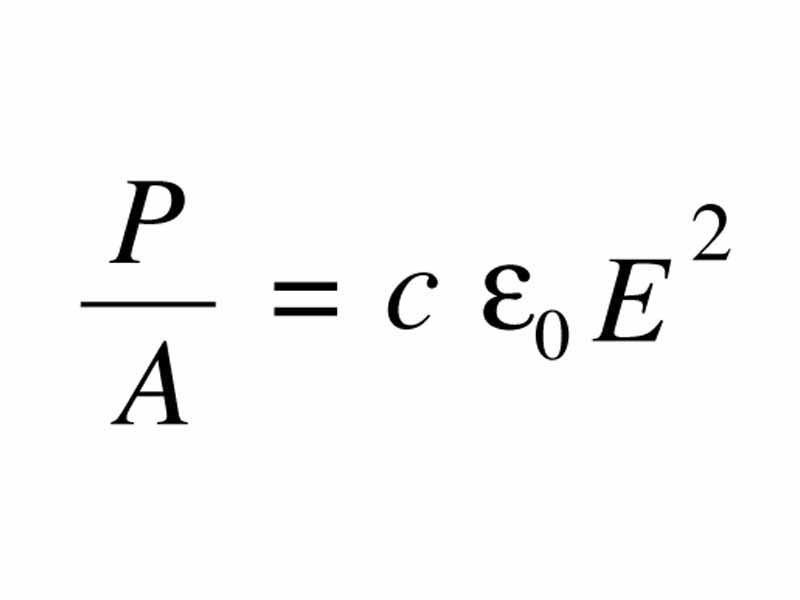 Power intensity of electromagnetic radiation