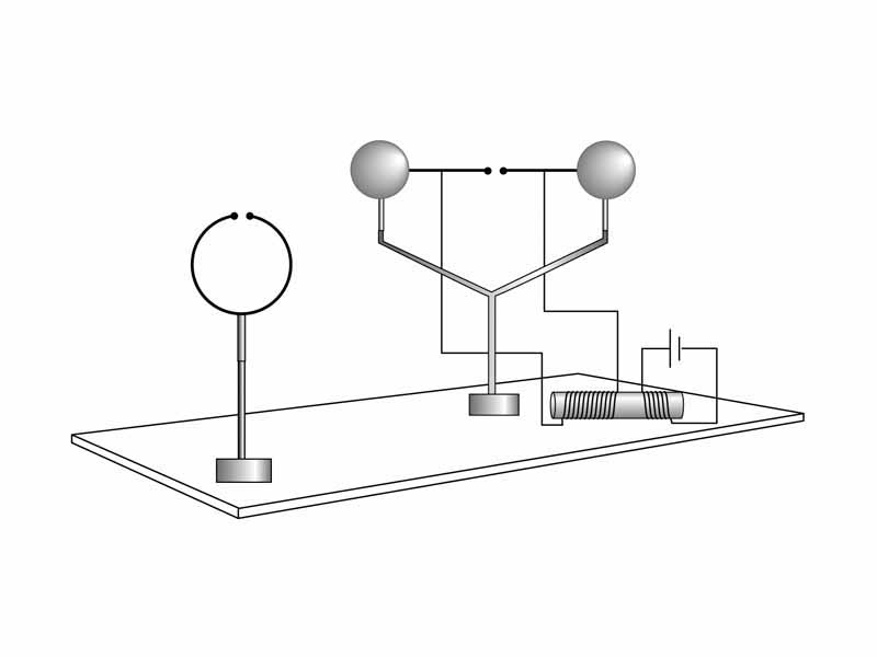 Heinrich Herz's device for generating and detecting electromagnetic waves