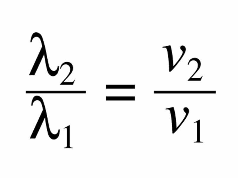 Relationships of wavelengths and light speeds between media