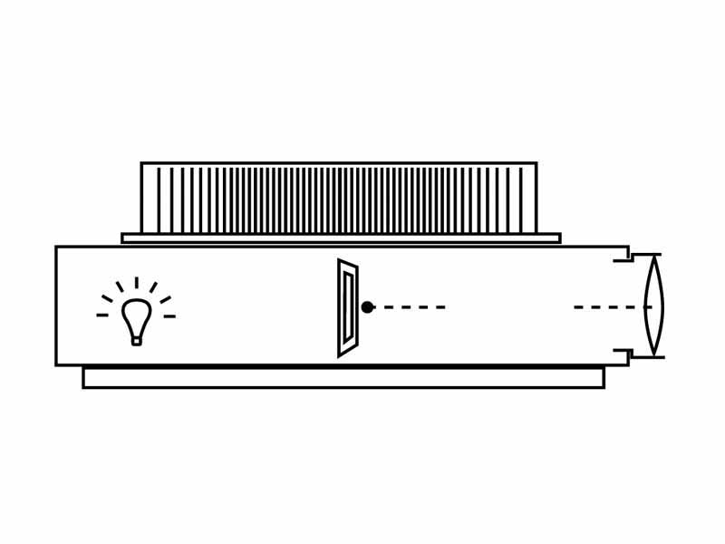 Slide projector for geometric optics problem