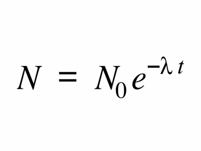 Number of radioactive nuclei as a function of time