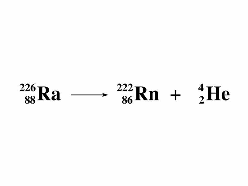 Alpha decay of radon