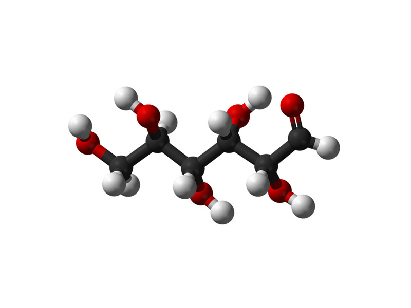 Molecular model of glucose.