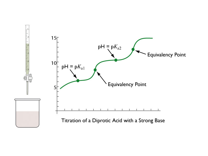 Titration of a diprotic acid with a strong base.