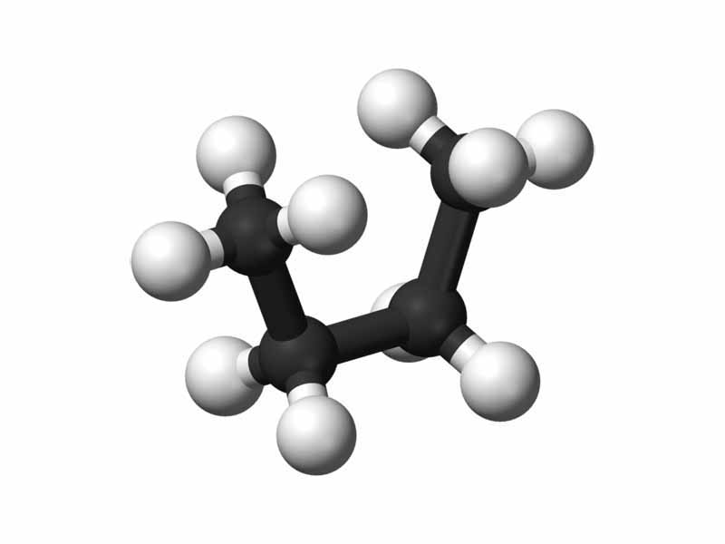 Butane eclipsed conformation ball and stick