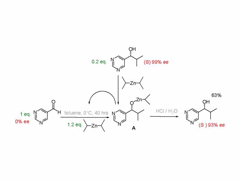 Soai autocatalysis - illustration for enantiomeric excess