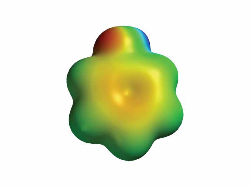 Electrical potential surface of the phenol molecule