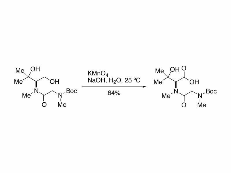 Oxidation of a primary alcohol to carboxylic acid using potassium permanganate