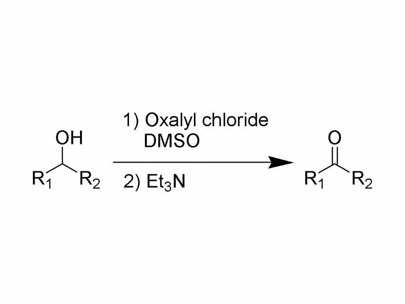 Reaction scheme of the Swern reaction.