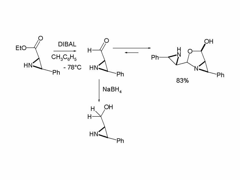 Iminium ion formation is prohibited in this molecule because the azirine group and the formyl group are said to be orthogonal.