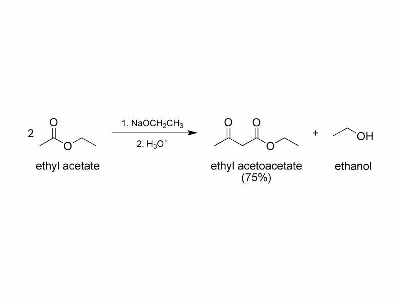 The classic Claisen condensation, where only one enolizable ester is used.