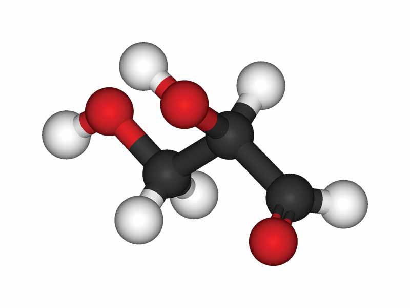 Ball and stick model - D-glyceraldehyde