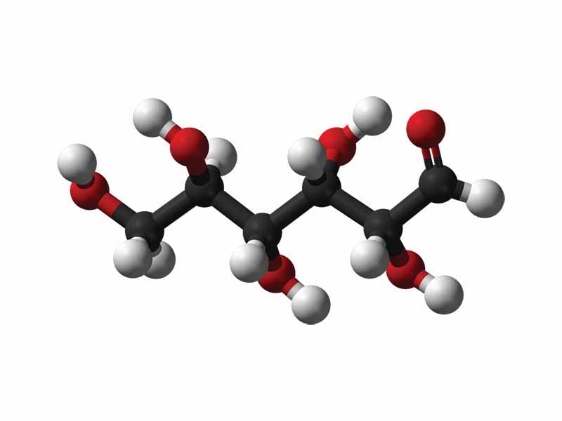 Glucose - chain form: ball-and-stick model