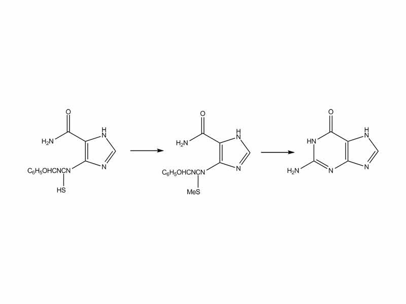 Laboratory synthesis of guanine