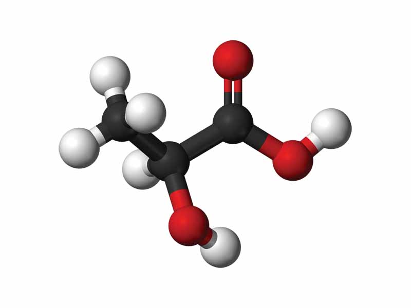 Lactic acid ball and stick