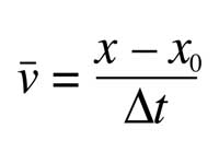 Formula - Average velocity