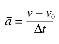 Formula - Average acceleration