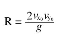 Projectile motion range